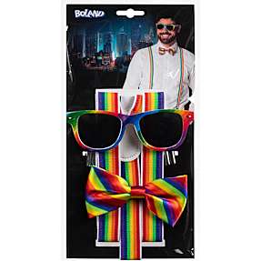 Festoutfit med seler, butterfly og solbriller - multifarvet