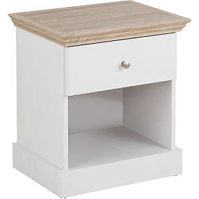 Bruce natbord - hvid og egetræslook