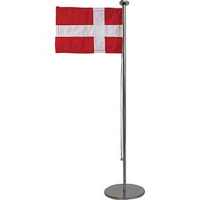 Bordflag med stålfod H: 40 cm  - Dannebrog