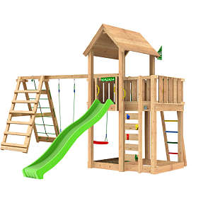 Jungle Gym Mansion 2.1 legetårn inkl. Climb Module, sand og rutsjebane