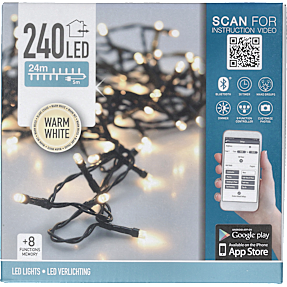 LED lyskæde med 240 lamper - varm hvid