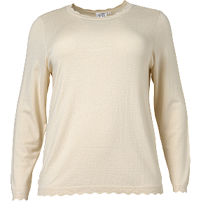 VRS dame striktrøje str. 52 - beige