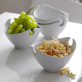 Steel-function snackskål - hvid 4 stk.