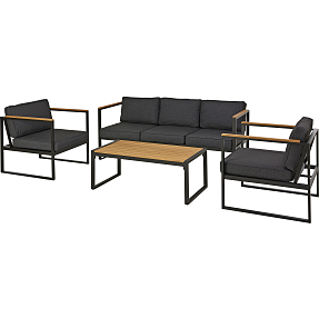 Ohio loungesæt med 3 pers. sofa - Antracit