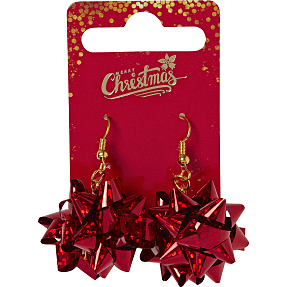 CBYH dame jule øreringe med stjerne - rød