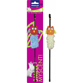 Kattelegetøj m. pind og plys