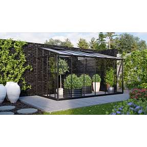 Ida 7800 vægdrivhus, hærdet glas - sort