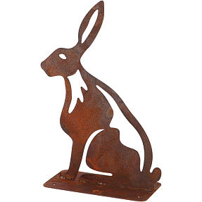 Dekorativ harefigur i rusten stål