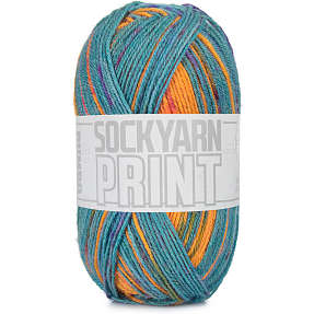 BUMBO Uldblanding Strømpegarn print - Ild 191