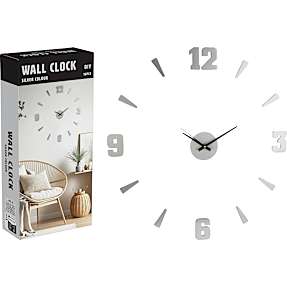 Selvklæbende vægur - sølvfarvet