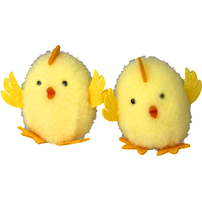 Påskekyllinger 9 cm 2-pak - flere varianter - assorteret