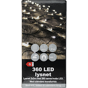 Lysnet med 360 LED - varm hvid