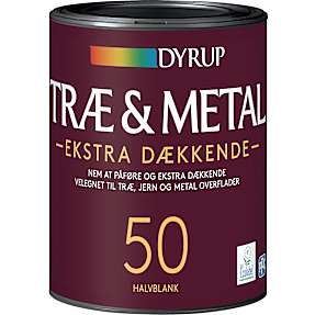 Dyrup træ & metal maling ekstra dækkende 0,75 liter - hvid
