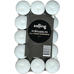 Salling fyrfadslys, 30-pak - hvid