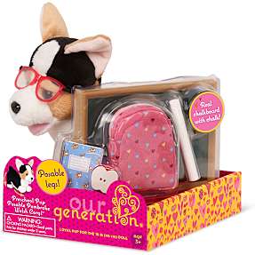 Our Generation Corgi hund med skoletaske