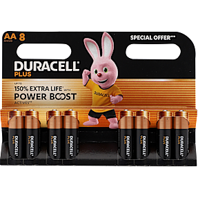 Duracell Plus Boost AA batterier 8-pak