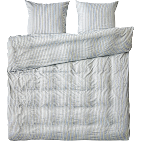 Mikrofiber sengetøj 200x220 cm - smal blå strib