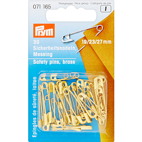 Sikkerhedsnåle - guldfarvet - Ass størrelser