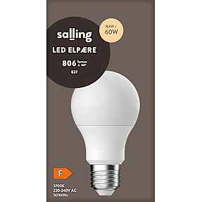 Salling LED kronepære 8,6W - varmt hvidt lys
