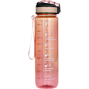 Motivationsflaske gul/lyserød- 1 liter