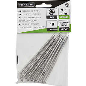 HomeFixer udendørs skruer 5x100 mm 10 stk