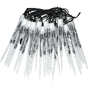 Q-line lyskæde med istapper med 50 LED - varm hvid