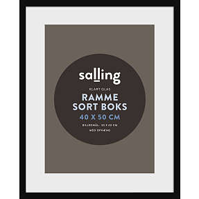 Sort passepartout ramme m. glas - 40x50 cm
