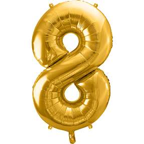 Folieballon "8" H:86 cm - flere varianter - assorteret