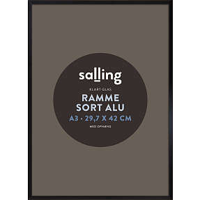 Sort ramme m. glas - 29,7x42 cm