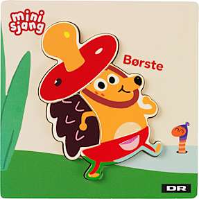 DR Børste træpuslespil - 3 brikker - flere varianter - assorteret