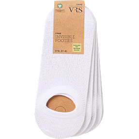VRS dame 5-pak  invisible strømper str. onesize - hvid