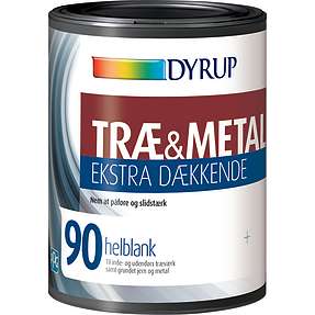 Dyrup træ & metal maling ekstra dækkende 0,75 liter hvid