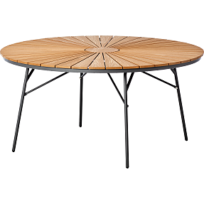 Kerteminde teak - nonwood havebord Ø150 cm, antracit stel