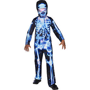 Halloween gamer skelet kostume str. 164