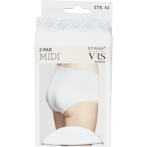 VRS dame 2-pak midi trusse str. 38 - hvid