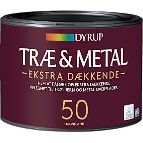 Dyrup træ & metal maling ekstra dækkende 0,38 liter - hvid