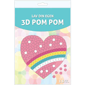 Pom Pom 3D hjerte