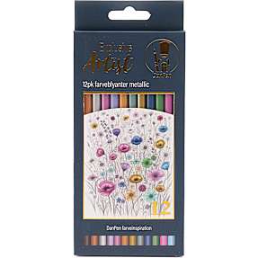 Danpen artist metalic farveblyanter 12-pak
