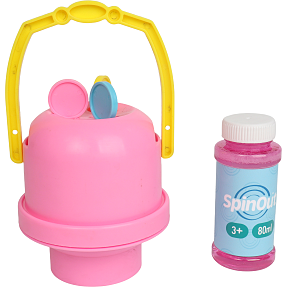 SpinOut sæbeboble spand - lyserød