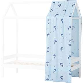 Hoppekids Ole Lukøje forhæng til husseng 70x160 cm - Blå