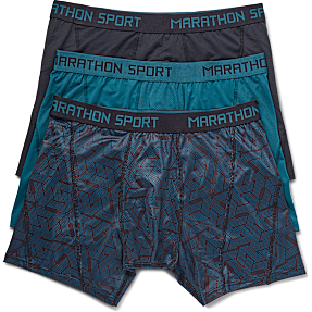 Marathon herre 3-pak sports tights str. L - sort/blå