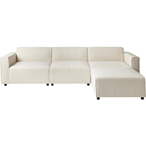 GRO modulsofa med chaiselong - hvid plys