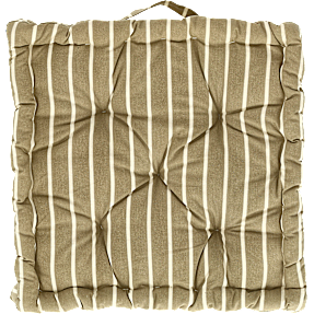 Boxhynde i bomuld - sandfarvet og hvid strib