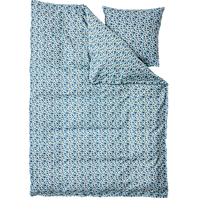 BASIS sengetøj 140x200 cm - blå rosenhave