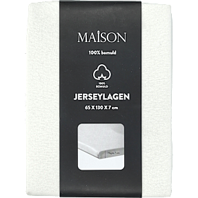 MAISON baby/junior jersey stræklagen 35x130x7 cm - hvid