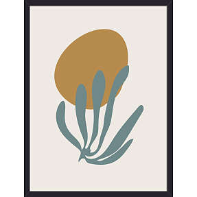 Salling Abstrakt Natur plakat med sort glasramme 30x40 cm