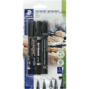 STAEDTLER Lumocolor marker mix 4-pak - sort