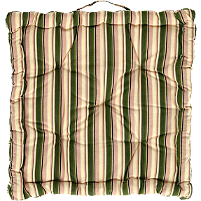 Boxhynde i bomuld - beige, grøn og rosa strib