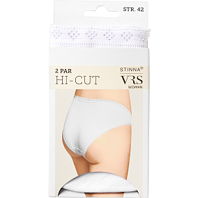 VRS dame 2-pak hi-cut trusse str. 44 - hvid