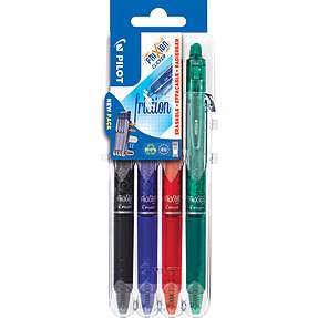 Set2go Frixion Clicker 4 kuglepenne - sort/blå/rød/grøn